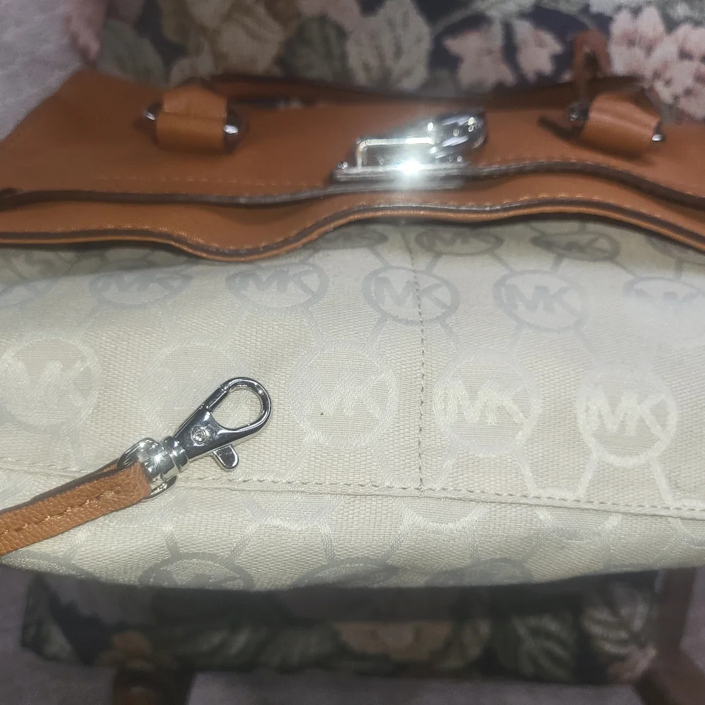 Michael Kors Leather Satchel with Silver Hardware